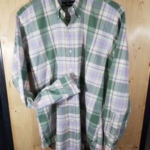 Ralph Lauren Green Plaid Mens Shirt - Defects